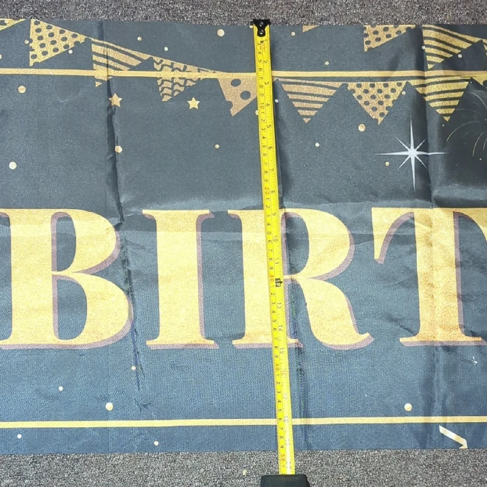 HAPPY 60TH BIRTHDAY Elegant Gold and Black Banner